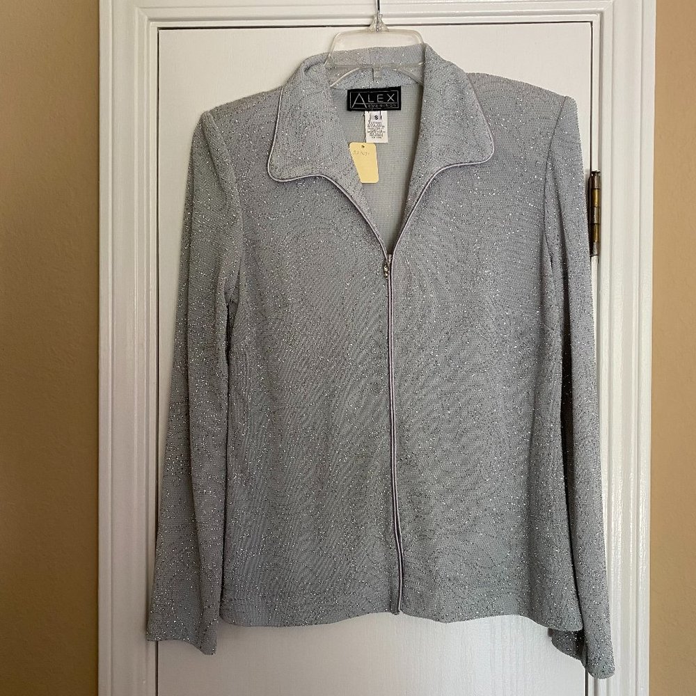 NEW vintage alex evenings metallic blazer jacket